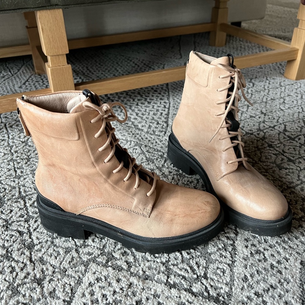 Frye lace up combat boots